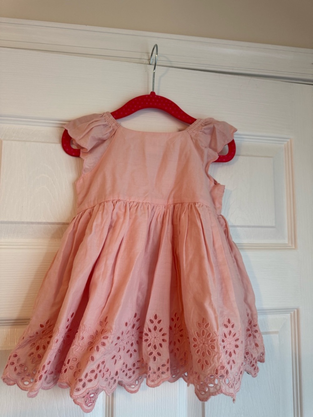 Baby Gap Pink Eyelet Hem Dress 12-18 Months NWT